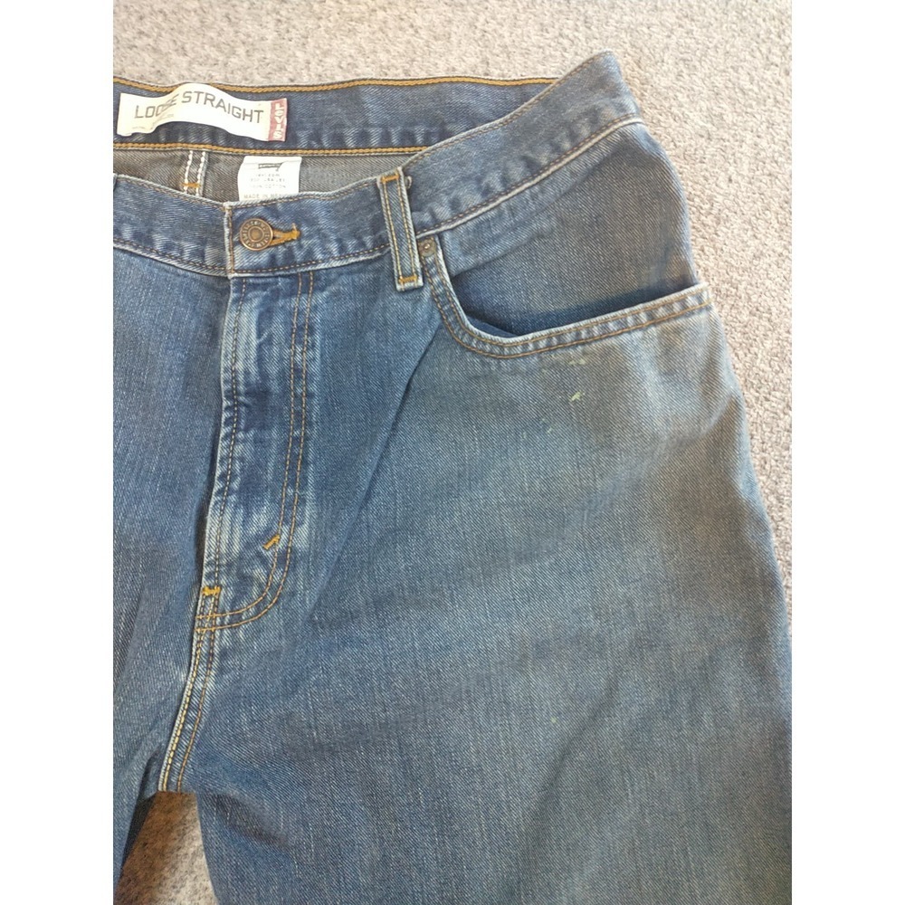 Levis 569 Loose Straight Jeans Men 36x29 Blue Denim Md Wash 100% Cotton 5-Pocket - Picture 2 of 16
